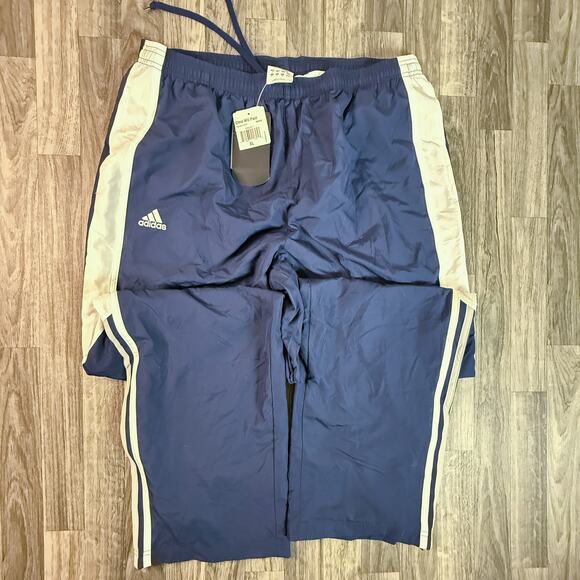 Vintage Adidas ClimaProof Wind Pants NWT Men’s XL Navy White Stripe - Picture 1 of 10